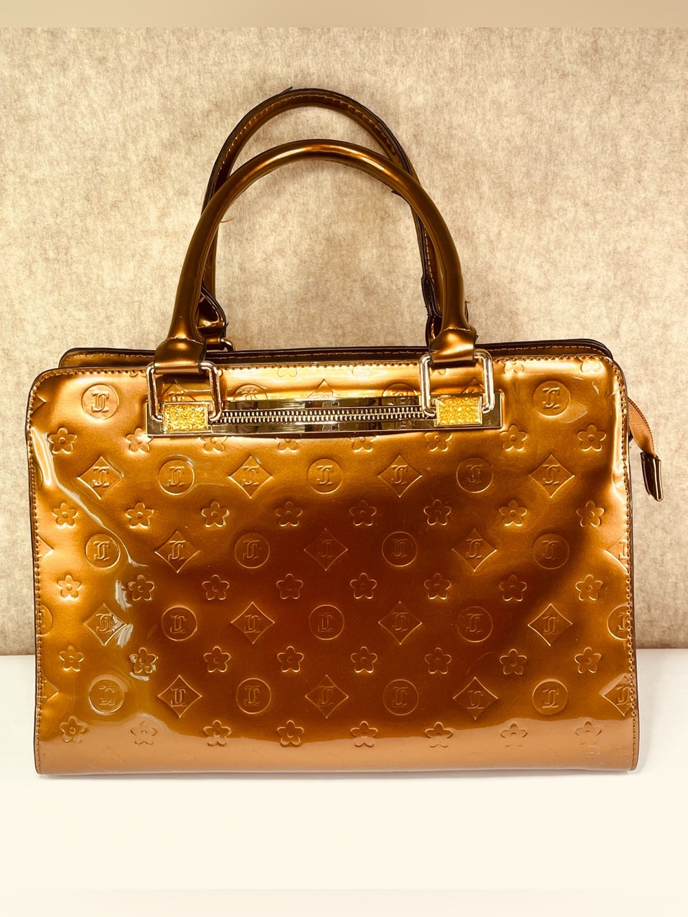 Gallantry Bronze Patent Leather Purse w/ Crystal Accents *Bought it in Paris*